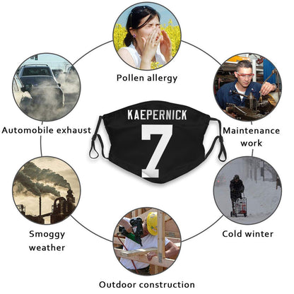 Personalized # IMWITHKAP #7 Colin Kaepernick Black Face Mask With Filter