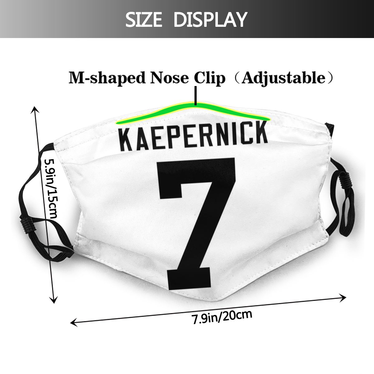 Personalized # IMWITHKAP #7 Colin Kaepernick White Face Mask With Filter