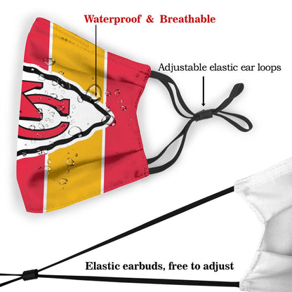 Custom Football Personalized KC.Chief 01-Red Dust Face Mask With Filters PM 2.5