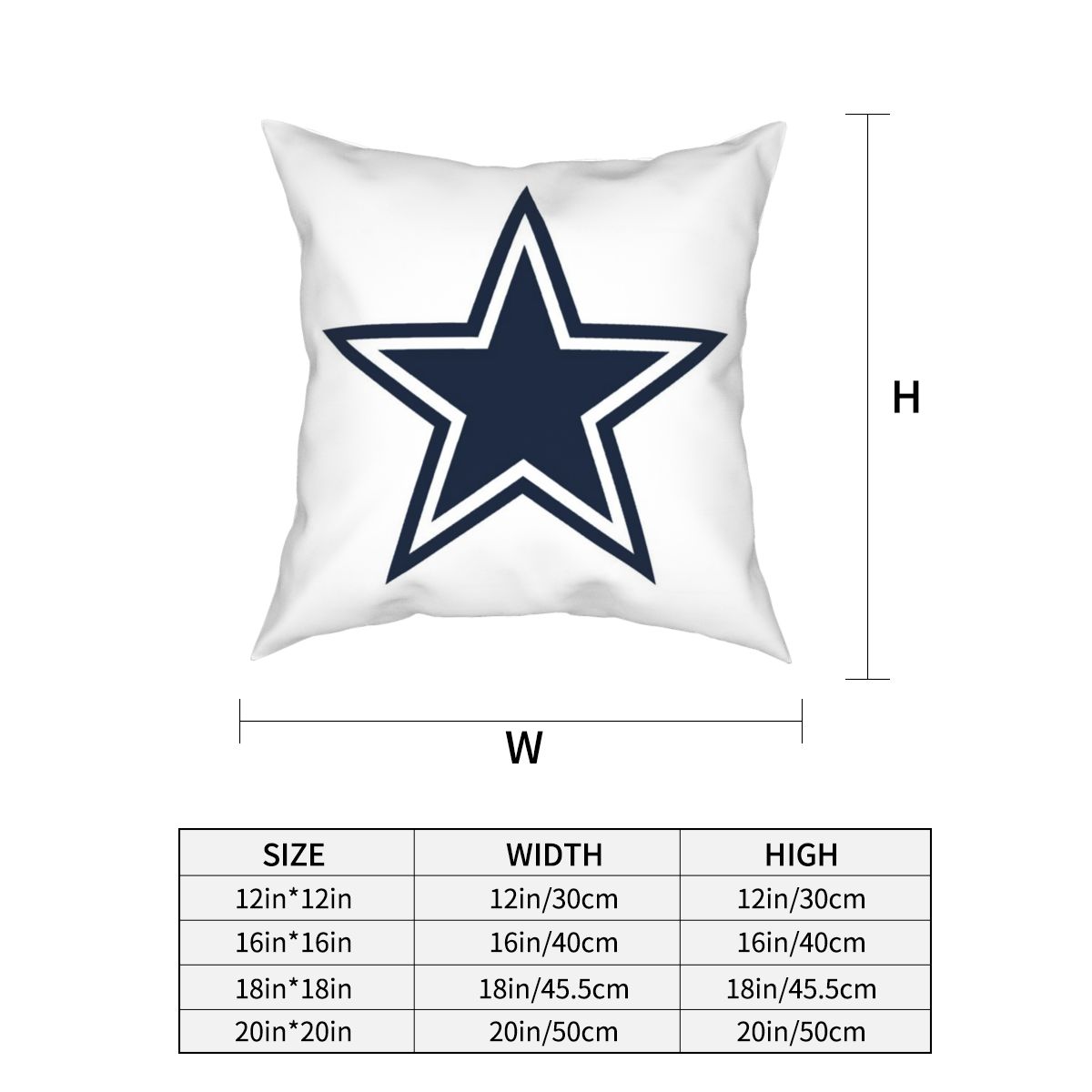 Custom Decorative Football Pillow Case Dallas Cowboys White Pillowcase Personalized Throw Pillow Covers