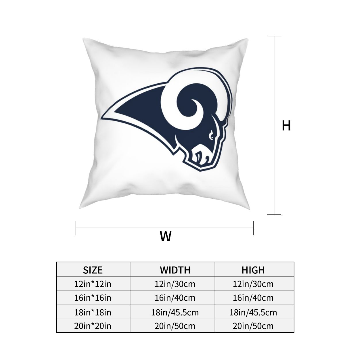 Custom Decorative Football Pillow Case Los Angeles Rams White Pillowcase Personalized Throw Pillow Covers