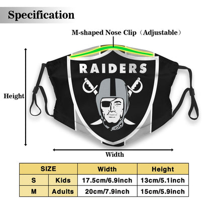 Custom Football Personalized O.Raider 01- Black Dust Face Mask With Filters PM 2.5