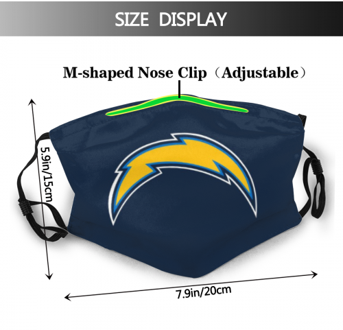 Print Football Personalized Los Angeles Chargers Adult Dust Mask With PM 2.5 Filter