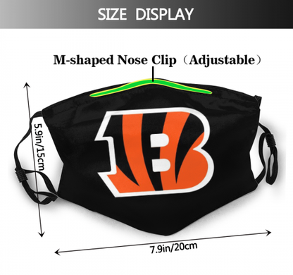 Print Football Personalized Cincinnati Bengals Adult Dust Mask With PM 2.5 Filters