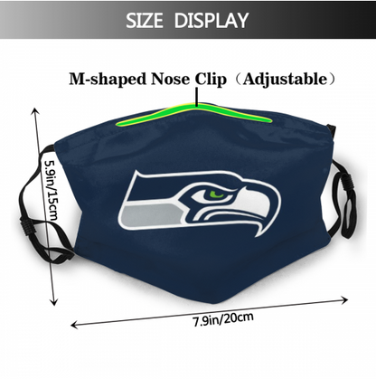 Print Football Personalized Seattle Seahawks Adult Dust Mask With Filters PM 2.5