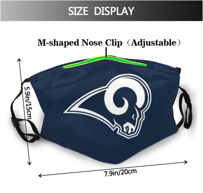 Print Football Personalized Los Angeles Rams Adult Dust Mask With Filters
