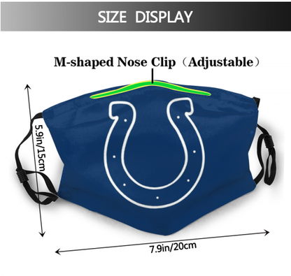 Print Football Personalized Indianapolis Colts Adult Dust Mask With Filters