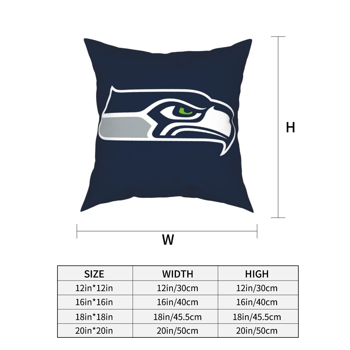 Custom Decorative Football Pillow Case Seattle Seahawks Navy Pillowcase Personalized Throw Pillow Covers