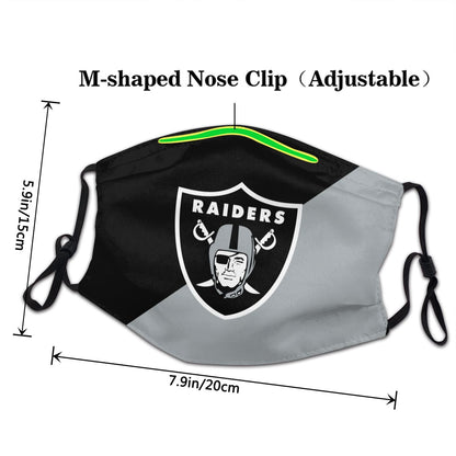 Custom Football Personalized Las Vegas Raiders Dust Face Mask With Filters PM 2.5