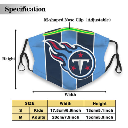 Custom Football Personalized T.Titan 01- Blue Dust Face Mask With Filters PM 2.5
