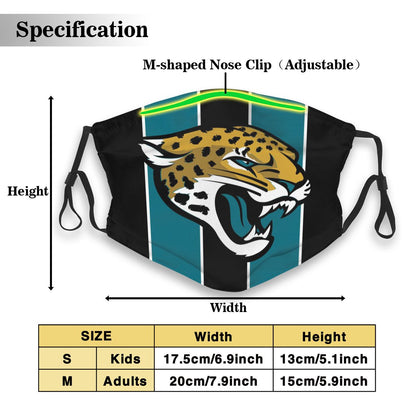 Custom Football Personalized J. Jaguar 01-Black Dust Face Mask With Filters PM 2.5