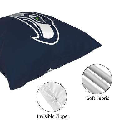 Custom Decorative Football Pillow Case Seattle Seahawks Navy Pillowcase Personalized Throw Pillow Covers