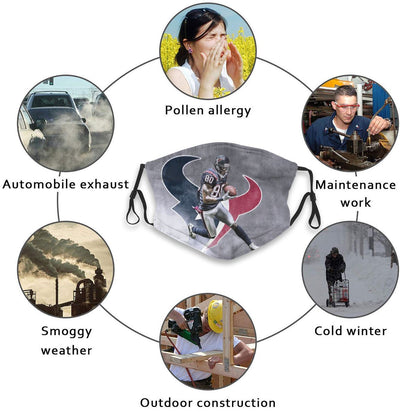 Print Football Personalized Houston Texans 7 Dust Face Mask With Filters PM 2.5