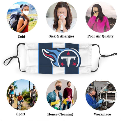 Custom Football Personalized T.Titan 01- White Dust Face Mask With Filters PM 2.5