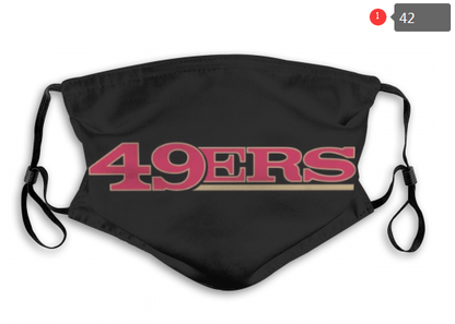 Print Dust Masks Fashion Football Personalized San Francisco 49ers Black Face Mask - 42