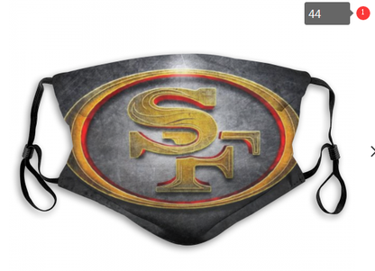 Print Dust Masks Fashion Football Personalized San Francisco 49ers Black Face Mask 44