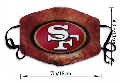Print Football Personalized San Francisco 49ers Dust And Wind Respirator Mask