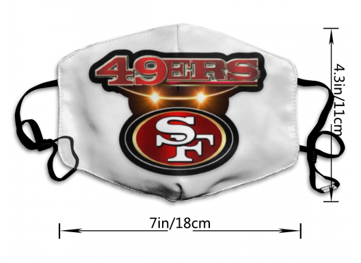Print Football Personalized San Francisco 49ers Dust And Wind Respirator Mask White