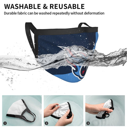 Custom Football Personalized Tennessee Titans Dust Face Mask With Filters PM 2.5