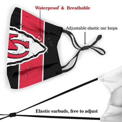 Custom Football Personalized KC.Chief 01-Black Dust Face Mask With Filters PM 2.5