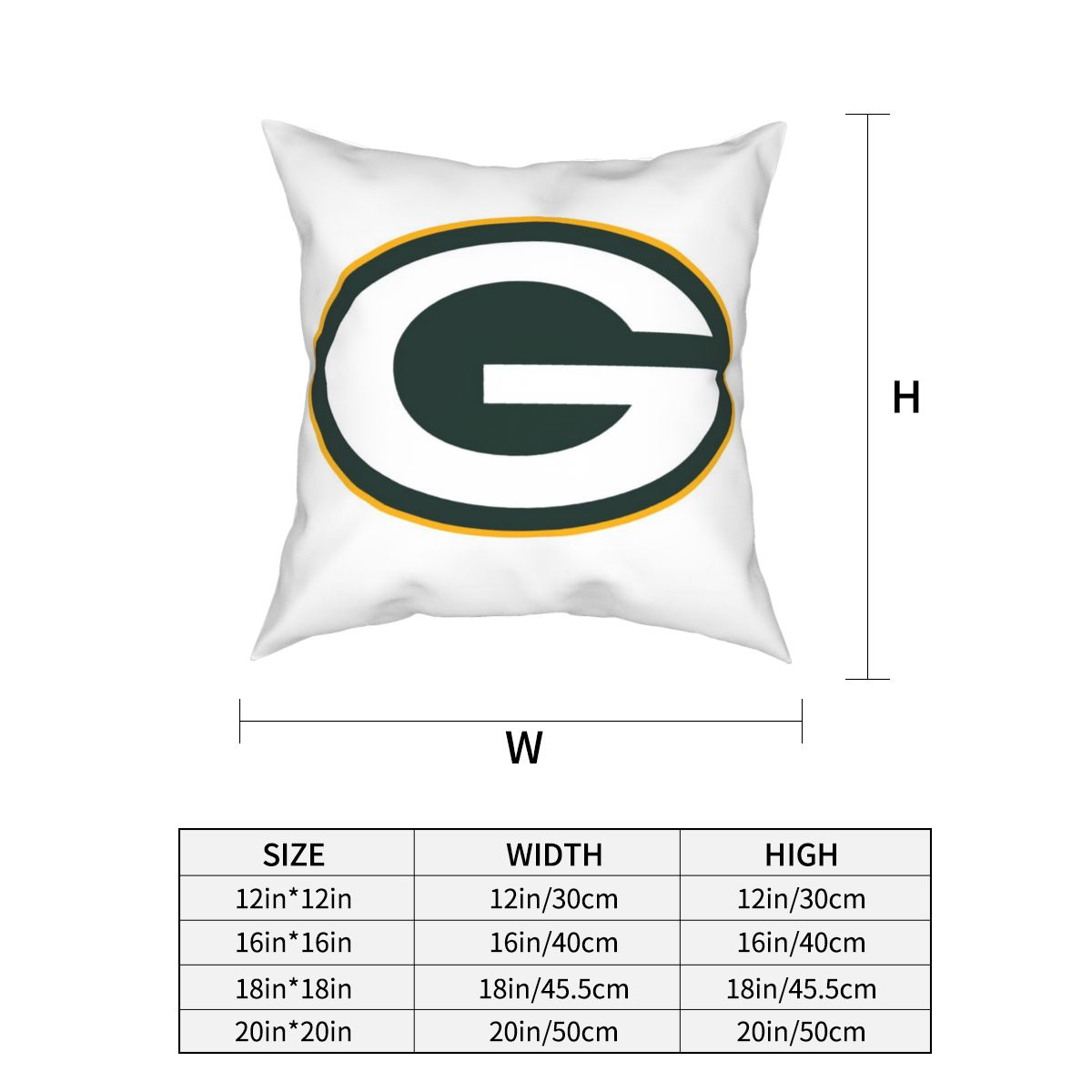 Custom Decorative Football Pillow Case Green Bay Packers White Pillowcase Personalized Throw Pillow Covers