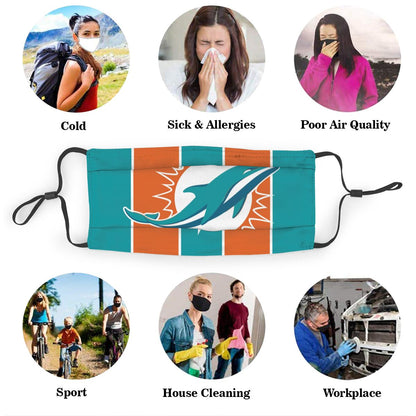 Custom Football Personalized M.Dolphin 01- Apua Dust Face Mask With Filters PM 2.5