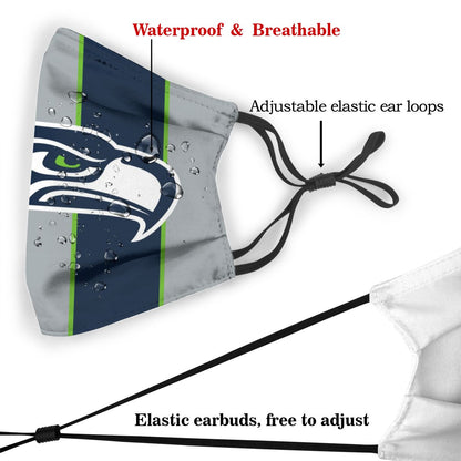 Custom Football Personalized S.Seahawk 01- Grey Dust Face Mask With Filters PM 2.5