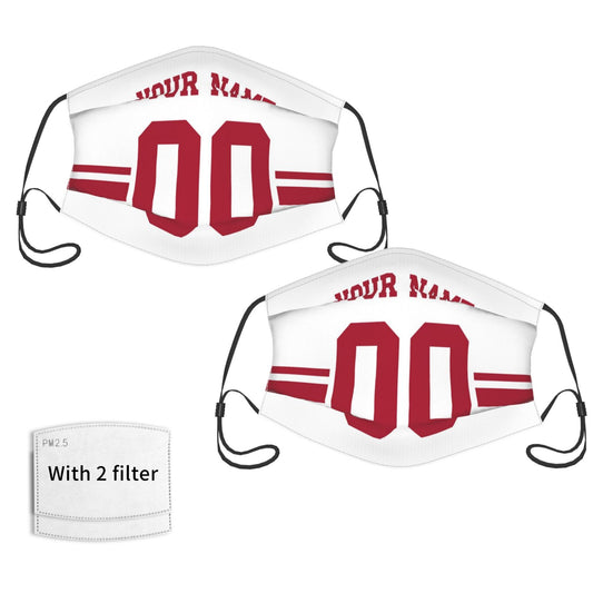 2-Pack New York Giants Face Covering Football Team Decorative Adult Face Mask With Filters PM 2.5 White Red