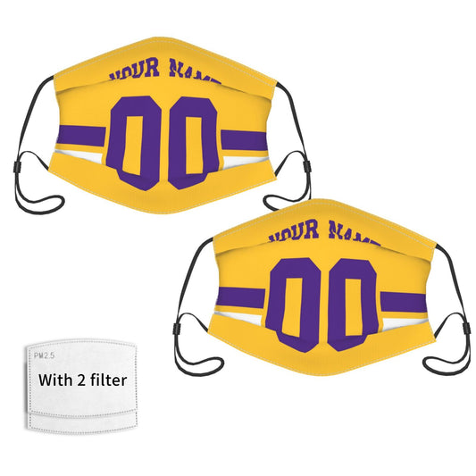 2-Pack Minnesota Vikings Face Covering Football Team Decorative Adult Face Mask With Filters PM 2.5 Gold