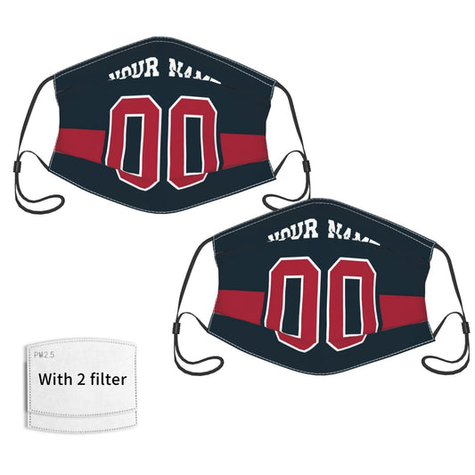 2-Pack Houston Texans Face Covering Football Team Decorative Adult Face Mask With Filters PM 2.5 Navy