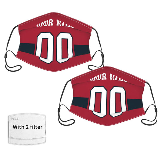 2-Pack Houston Texans Face Covering Football Team Decorative Adult Face Mask With Filters PM 2.5 Red