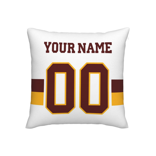 Custom White Washington Commanders Decorative Throw Pillow Case - Print Personalized Football Team Fans Name & Number Birthday Gift