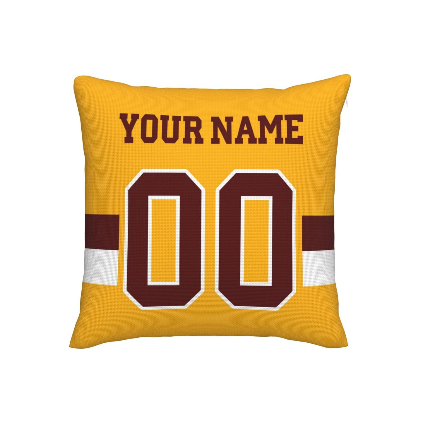 Custom Gold Washington Commanders Decorative Throw Pillow Case - Print Personalized Football Team Fans Name & Number Birthday Gift