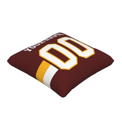 Custom Burgundy Washington Commanders Decorative Throw Pillow Case - Print Personalized Football Team Fans Name & Number Birthday Gift