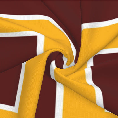 Custom Burgundy Gold Washington Commanders Decorative Throw Pillow Case - Print Personalized Football Team Fans Name & Number Birthday Gift