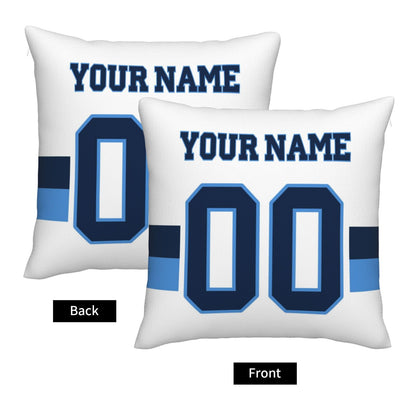 Custom White Tennessee Titans Decorative Throw Pillow Case - Print Personalized Football Team Fans Name & Number Birthday Gift