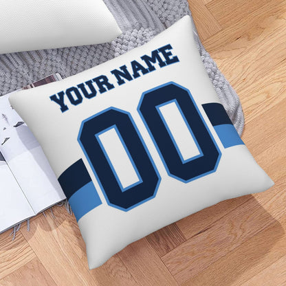 Custom White Tennessee Titans Decorative Throw Pillow Case - Print Personalized Football Team Fans Name & Number Birthday Gift