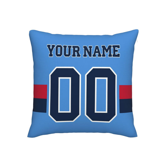 Custom Light Blue Tennessee Titans Decorative Throw Pillow Case - Print Personalized Football Team Fans Name & Number Birthday Gift