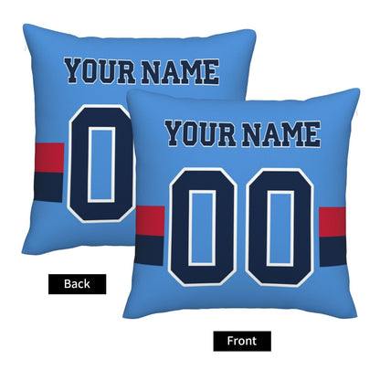 Custom Light Blue Tennessee Titans Decorative Throw Pillow Case - Print Personalized Football Team Fans Name & Number Birthday Gift