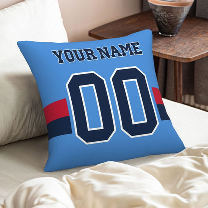 Custom Light Blue Tennessee Titans Decorative Throw Pillow Case - Print Personalized Football Team Fans Name & Number Birthday Gift