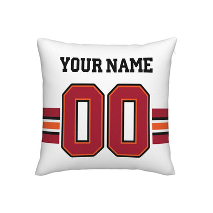 Custom White Tampa Bay Buccaneers Decorative Throw Pillow Case - Print Personalized Football Team Fans Name & Number Birthday Gift