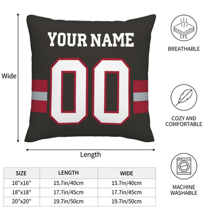 Custom Pewter Tampa Bay Buccaneers Decorative Throw Pillow Case - Print Personalized Football Team Fans Name & Number Birthday Gift