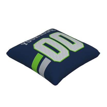 Custom Navy Seattle Seahawks Decorative Throw Pillow Case - Print Personalized Football Team Fans Name & Number Birthday Gift
