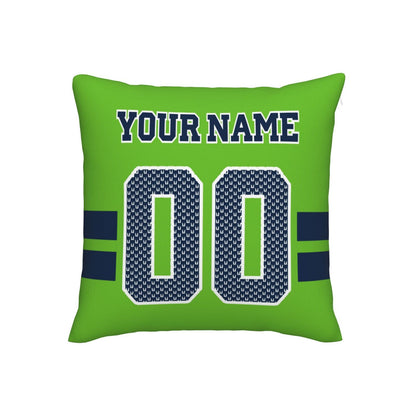 Custom Green Seattle Seahawks Decorative Throw Pillow Case - Print Personalized Football Team Fans Name & Number Birthday Gift