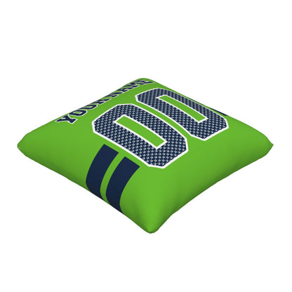 Custom Green Seattle Seahawks Decorative Throw Pillow Case - Print Personalized Football Team Fans Name & Number Birthday Gift