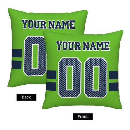 Custom Green Seattle Seahawks Decorative Throw Pillow Case - Print Personalized Football Team Fans Name & Number Birthday Gift