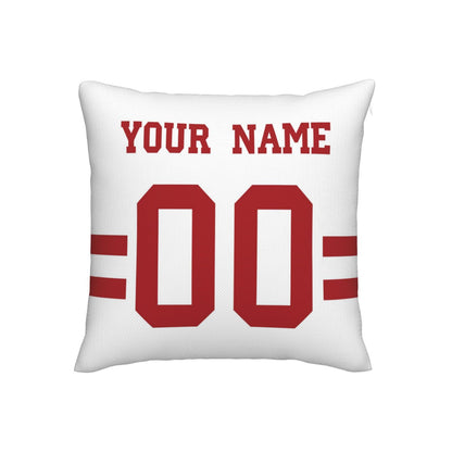 Custom Football Game San Francisco 49ers Decorative Throw Pillow Case Print Personalized Football Style Fans Name & Number Birthday Gift White