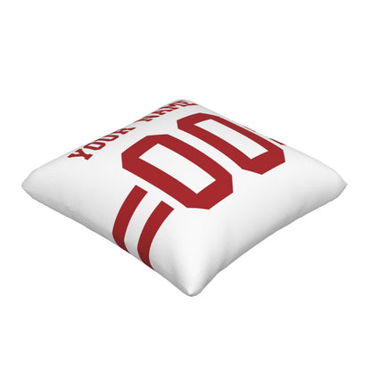 Custom Football Game San Francisco 49ers Decorative Throw Pillow Case Print Personalized Football Style Fans Name & Number Birthday Gift White