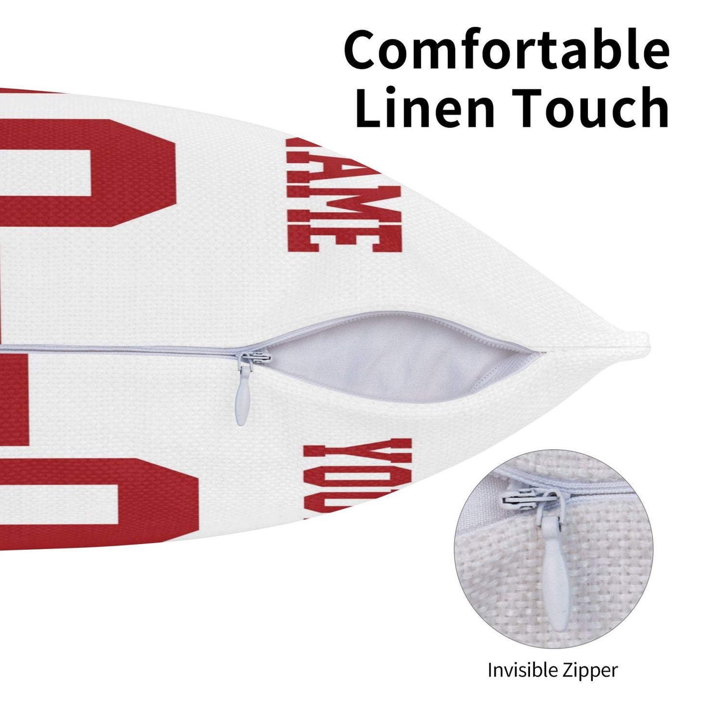 Custom White San Francisco 49ers Decorative Throw Pillow Case - Print Personalized Football Team Fans Name & Number Birthday Gift