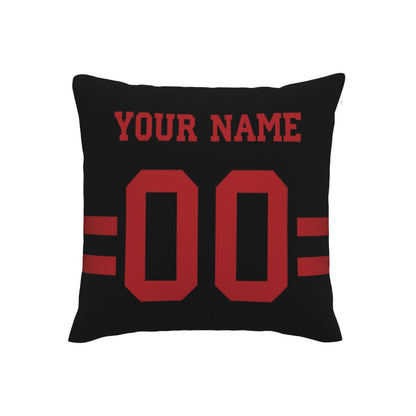 Custom Black San Francisco 49ers Decorative Throw Pillow Case - Print Personalized Football Team Fans Name & Number Birthday Gift